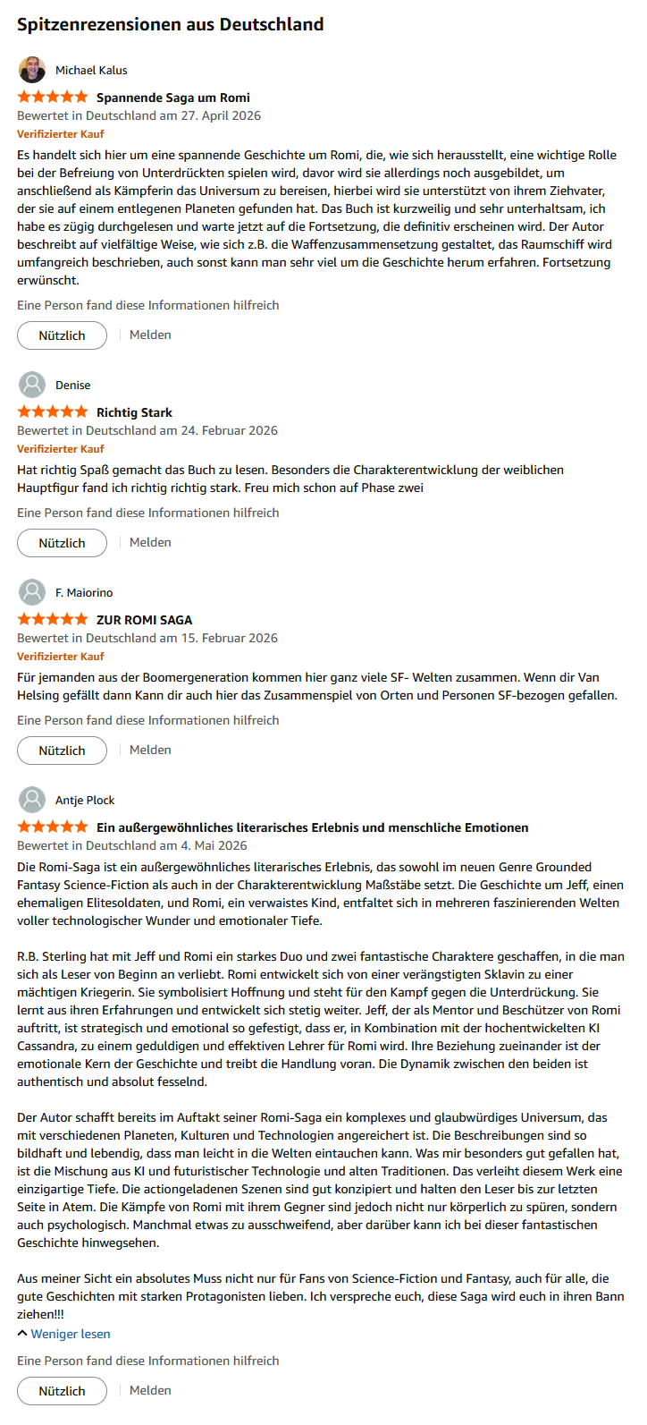 Amazon Bewertungstexte im Detail