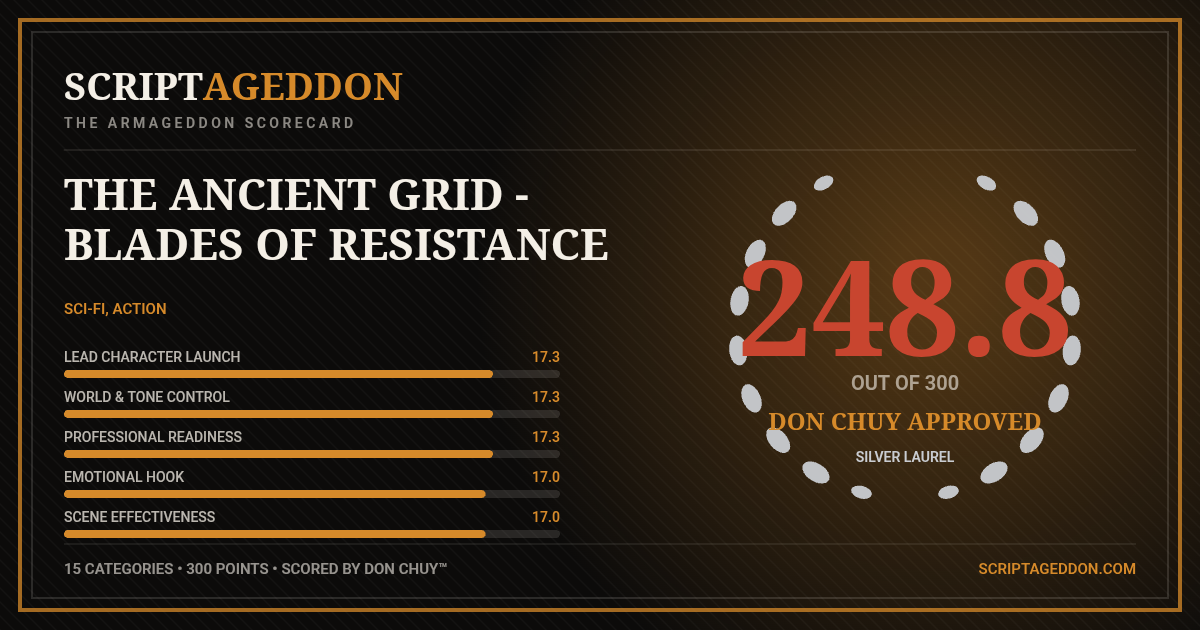 Scriptageddon Scorecard - The Ancient Grid - 248.8 / 300